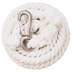 Weaver White Cotton Lead Rope with Nickel Plated Bull Snap