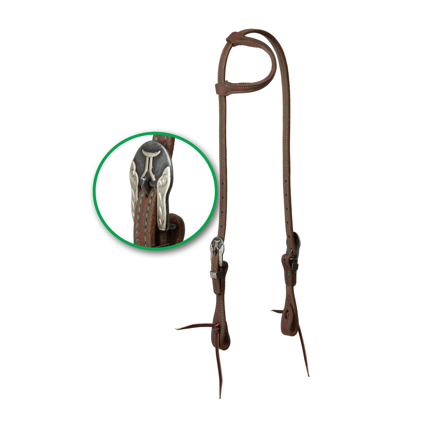 Weaver Synergy Sliding Ear Headstall w/Designer Hardware - Smarty Silver