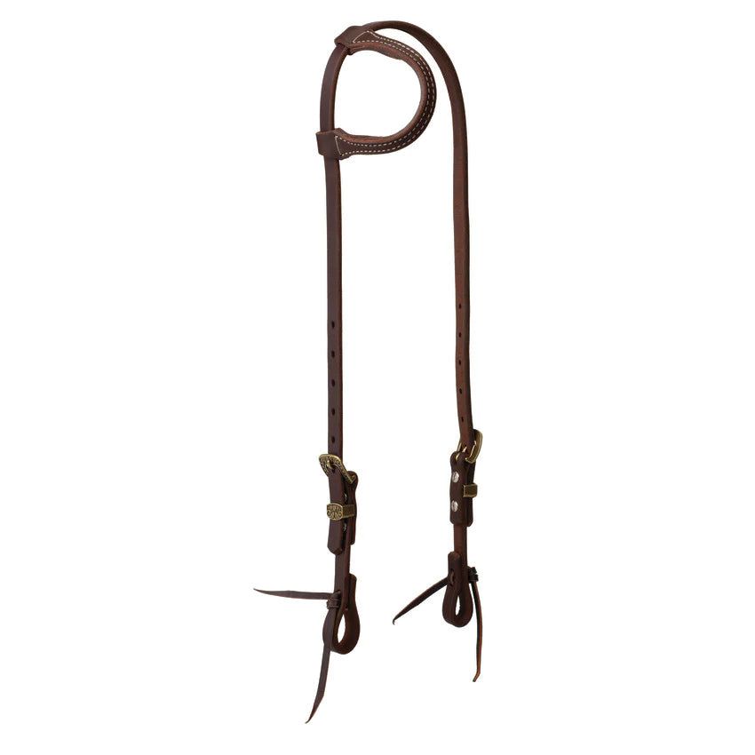 Weaver Working Tack Sliding Ear Headstall w/Designer Buckles - Vintage 31 Heel Buckle