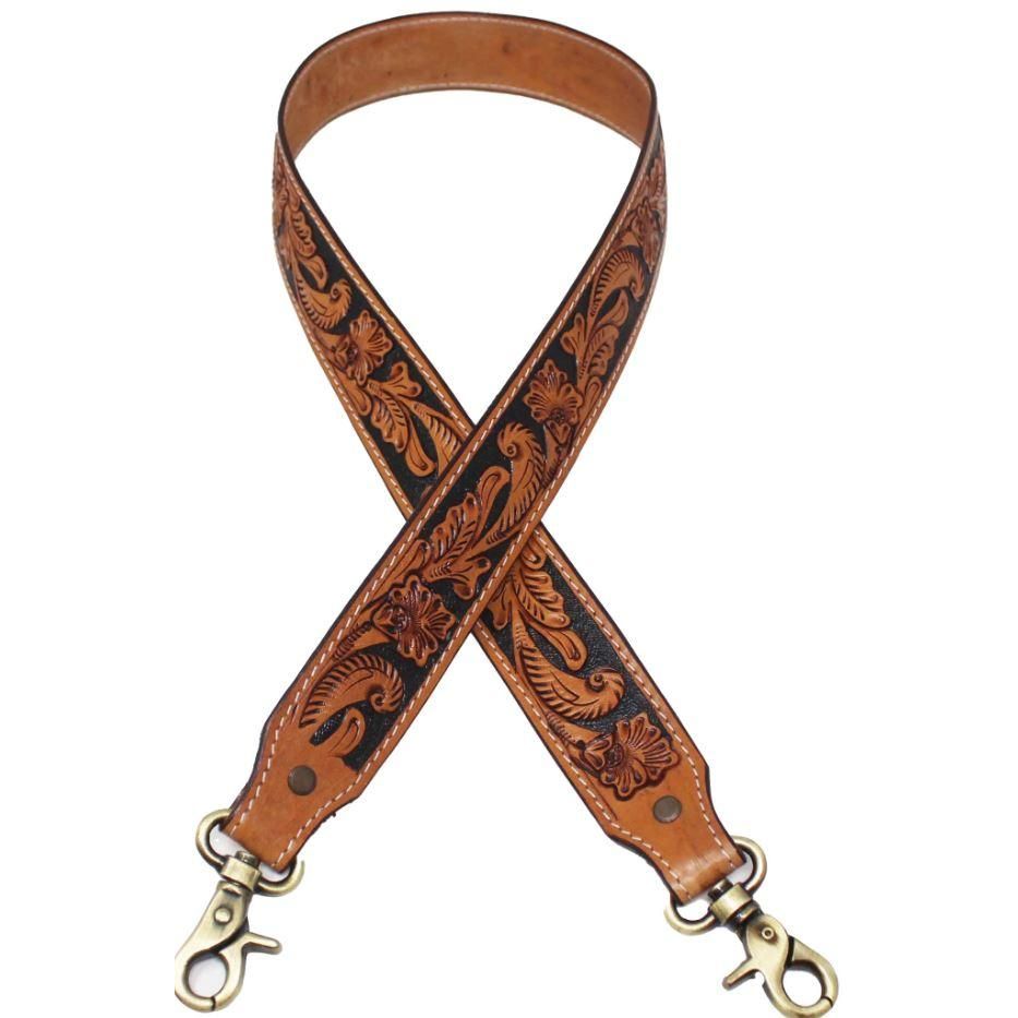 Western Tooled Leather Replacement Shoulder Strap