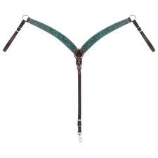 Weaver Turquoise Cross Carved Turquoise Flower Contoured Breast Collar