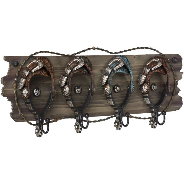 Western Themed 4 Hook Rack