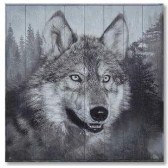 Wolf Print on Wood