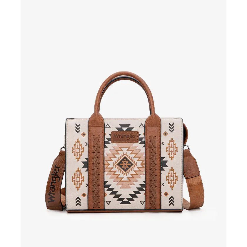 Wrangler Aztec Pattern Print Tote Bag- Tan