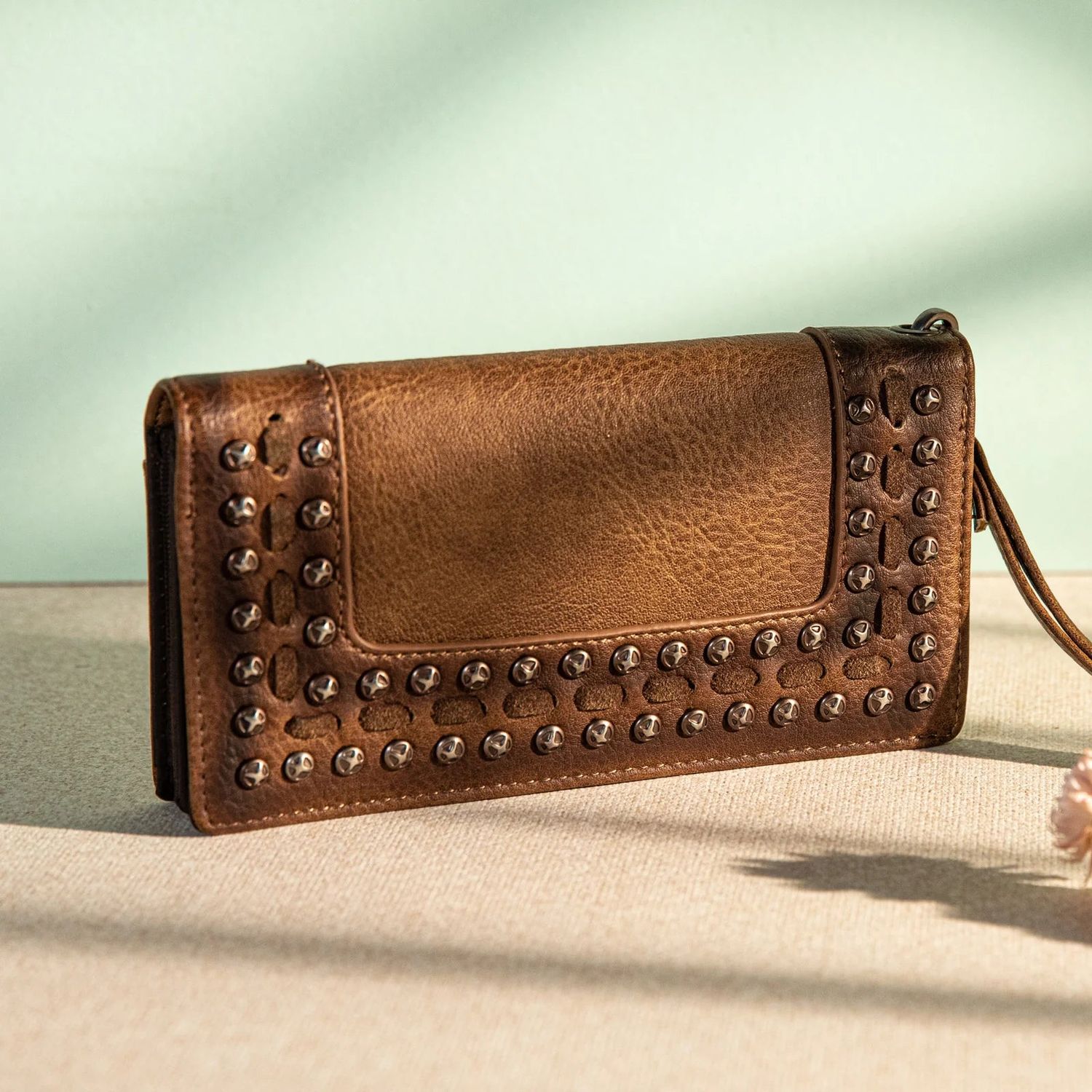 Wrangler Women's Studded Wallet - Coffee