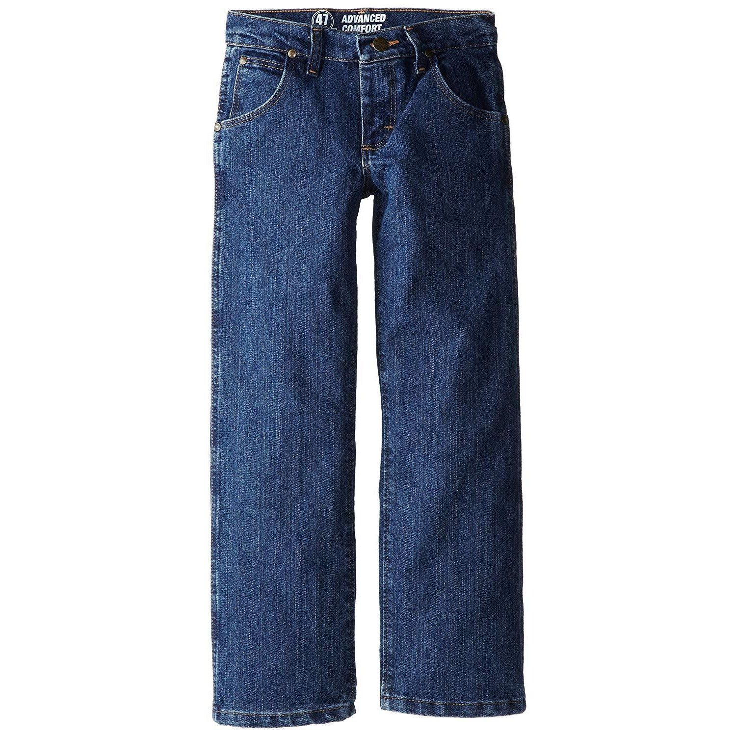 Wrangler Advanced Comfort Junior Boy's Jeans - Adjustable Waistband, Medium Wash