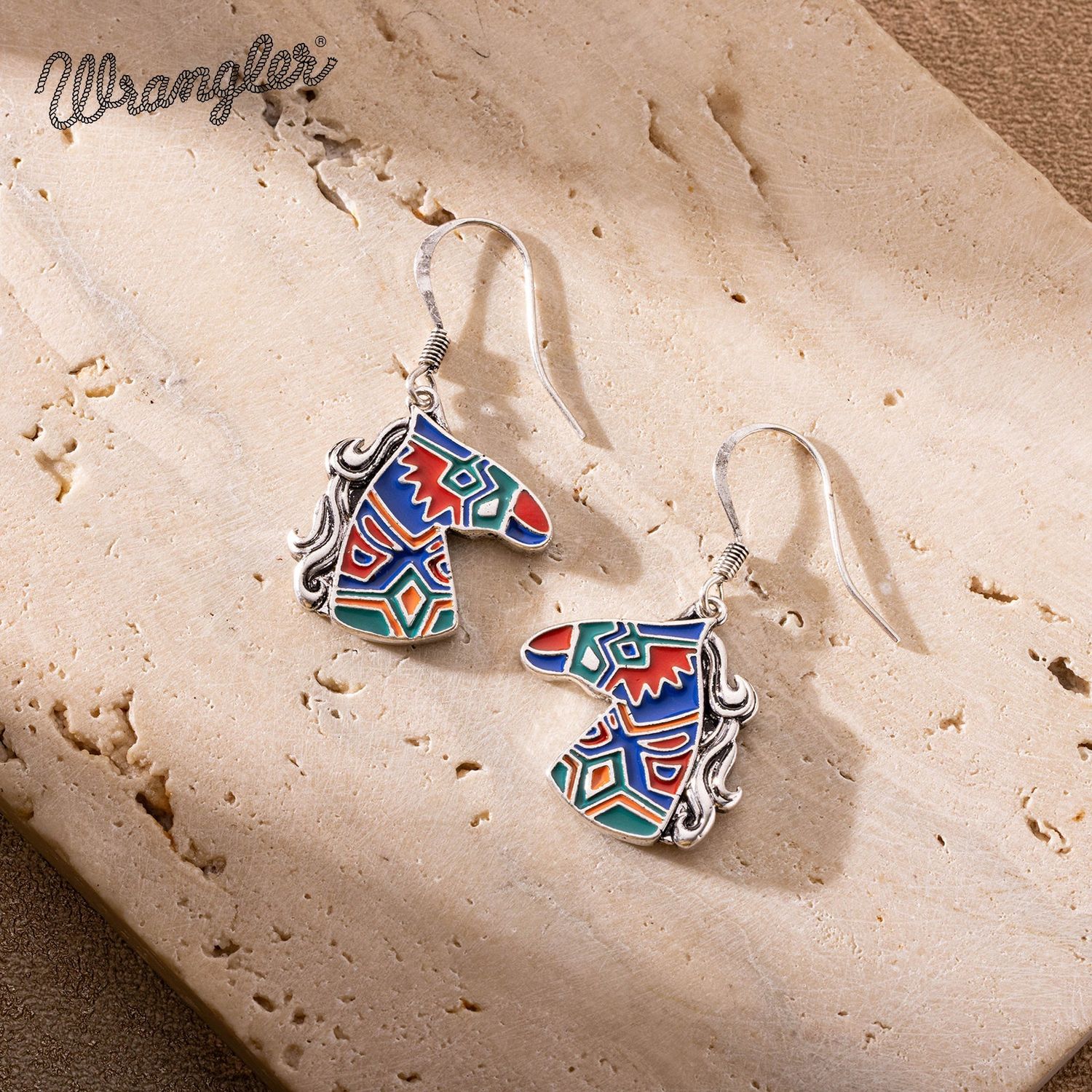 Wrangler Horse Head Drop Earrings