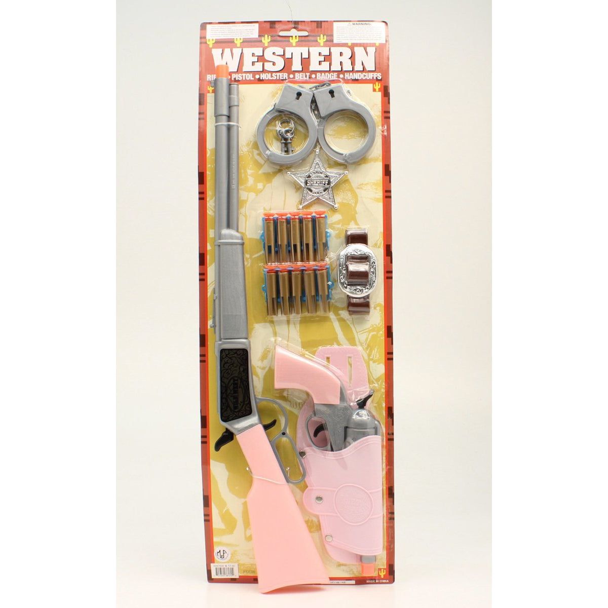 Western Rifle Sheriff Set with Darts Pink