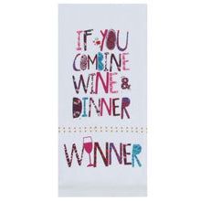 Witty Wine Dinner Tea Towel