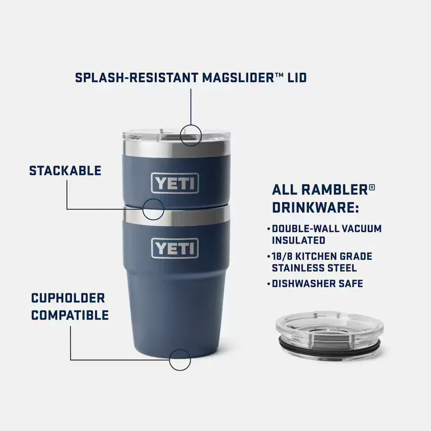 Yeti Rambler 473ml Stackable w/Magslider Lid - Black