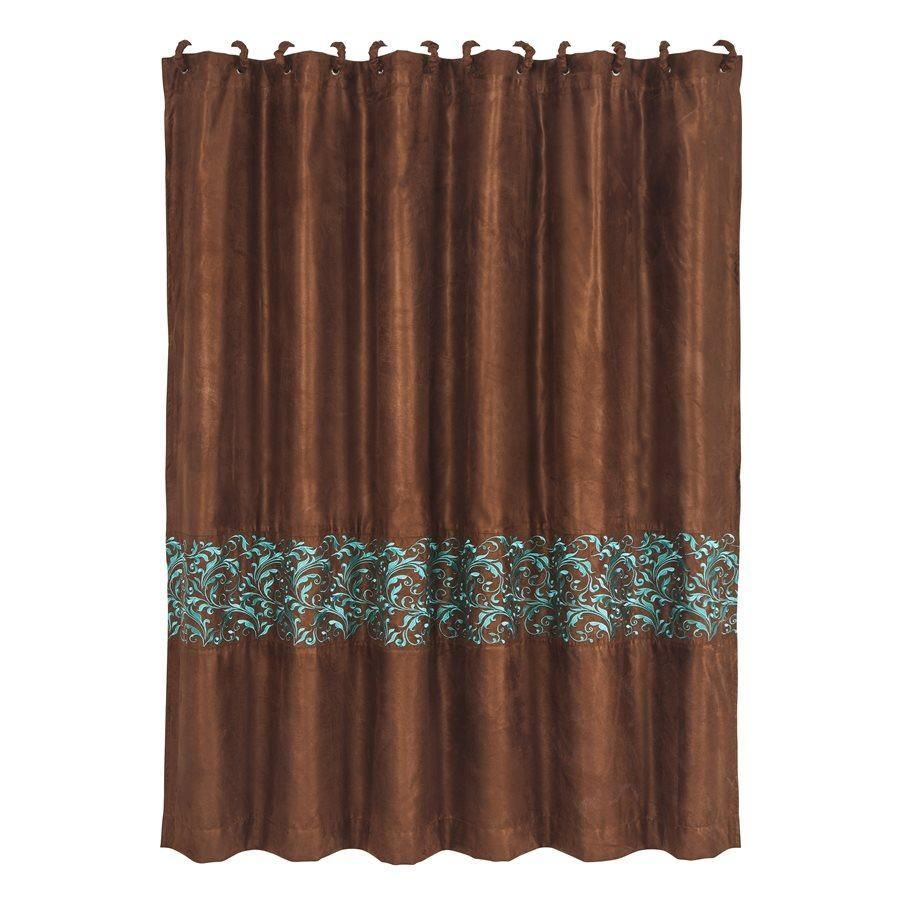 Wyatt Shower Curtain w/Scroll Pattern, 72" x 72"