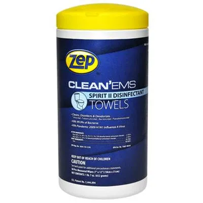 ZEP Clean'em Disinfectant Towels - 80pk