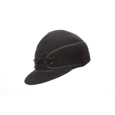Crown Cap Wool Blend Railroad Hat, Color: Black, Size: 6 5/8