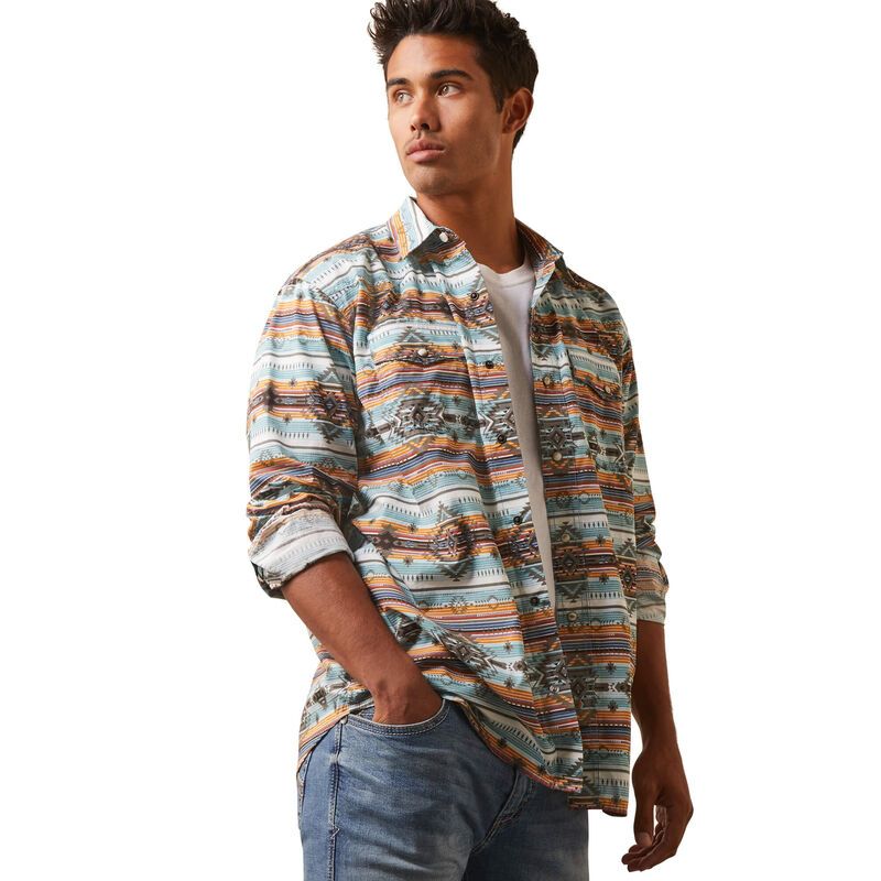 Ariat Mens Haldrich Retro Fit Shirt - Oyster Grey