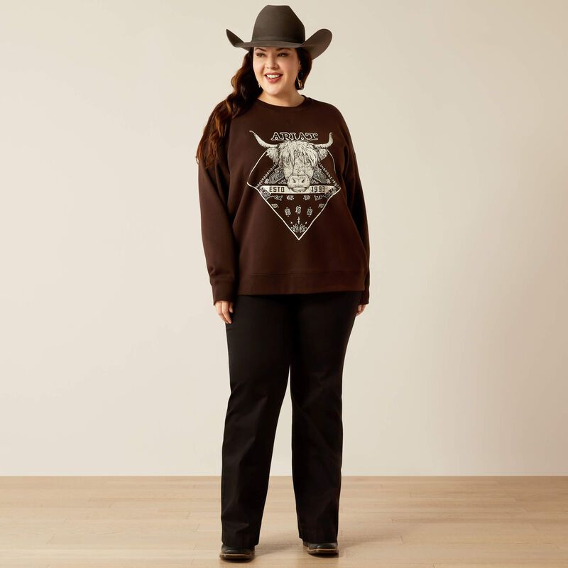 Ariat Women's Taurus Oversized Crew Sweatshirt - Mole