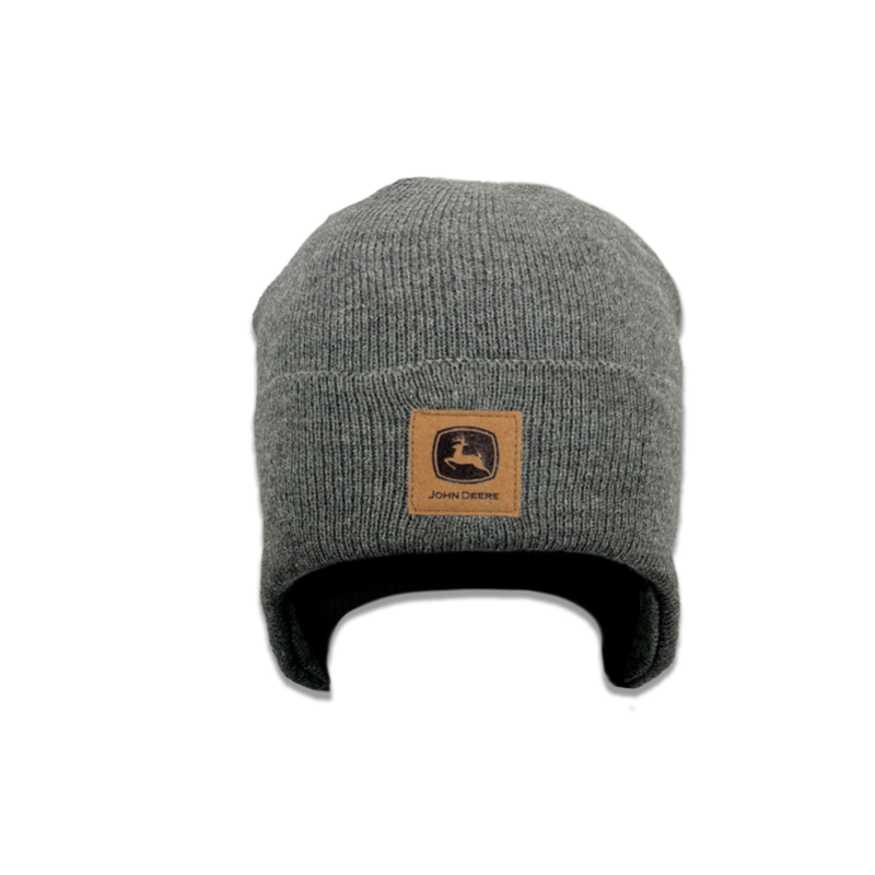 John Deere Cuffed Beanie-Charcoal