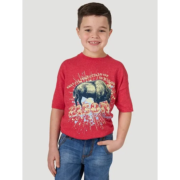 Wrangler Boys T-Shirt Red Heather, Size: S