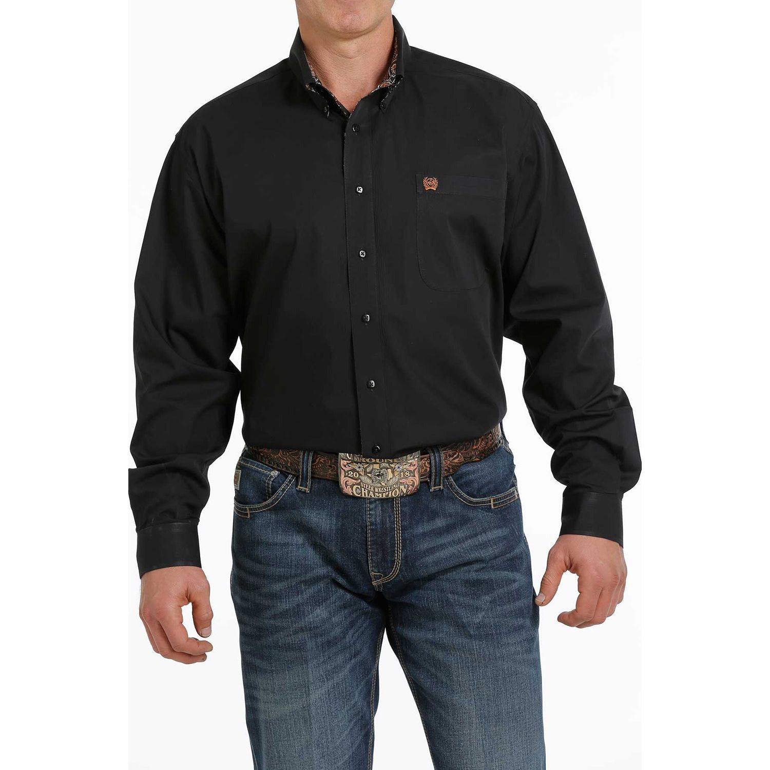 Cinch Men's LS Solid Shirt Black