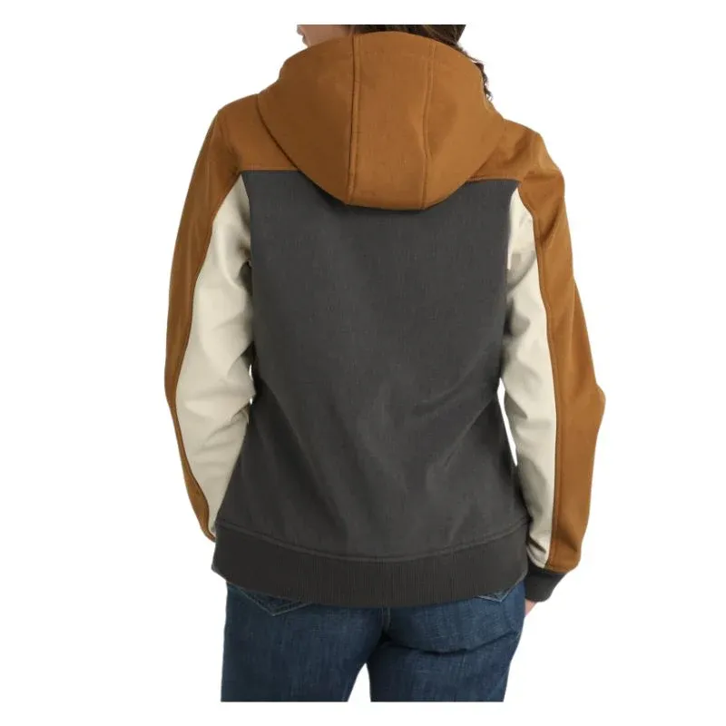 Cinch Women's Bonded Full Zip Hoodie - Gold/Charcoal/Cream