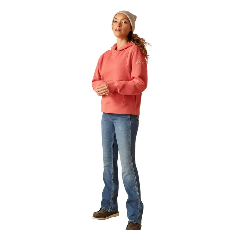 Ariat Women's Rebar Lightweight Cropped Hoodie - Mineral Red
