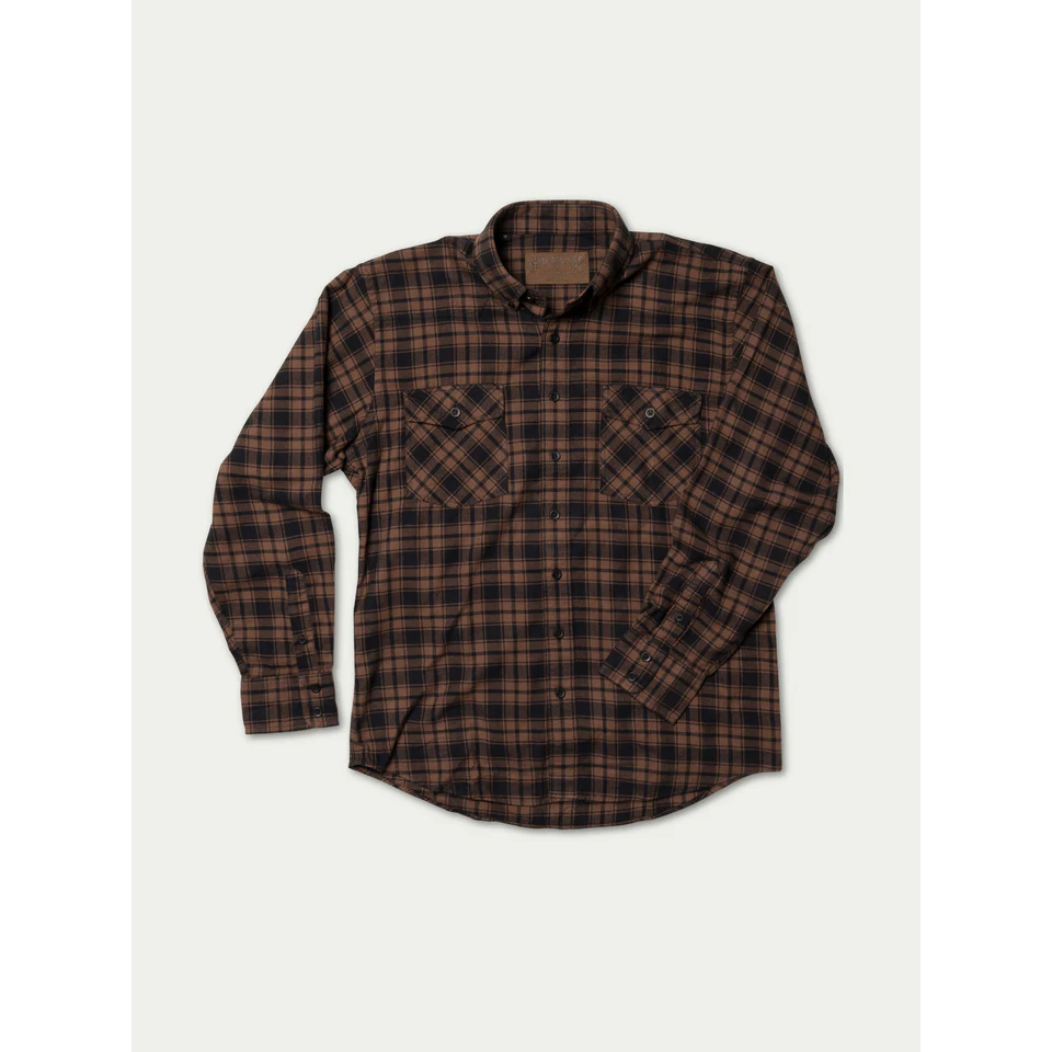 Schaefer Men's Pioneer Flannel Shirt - Bark/Black