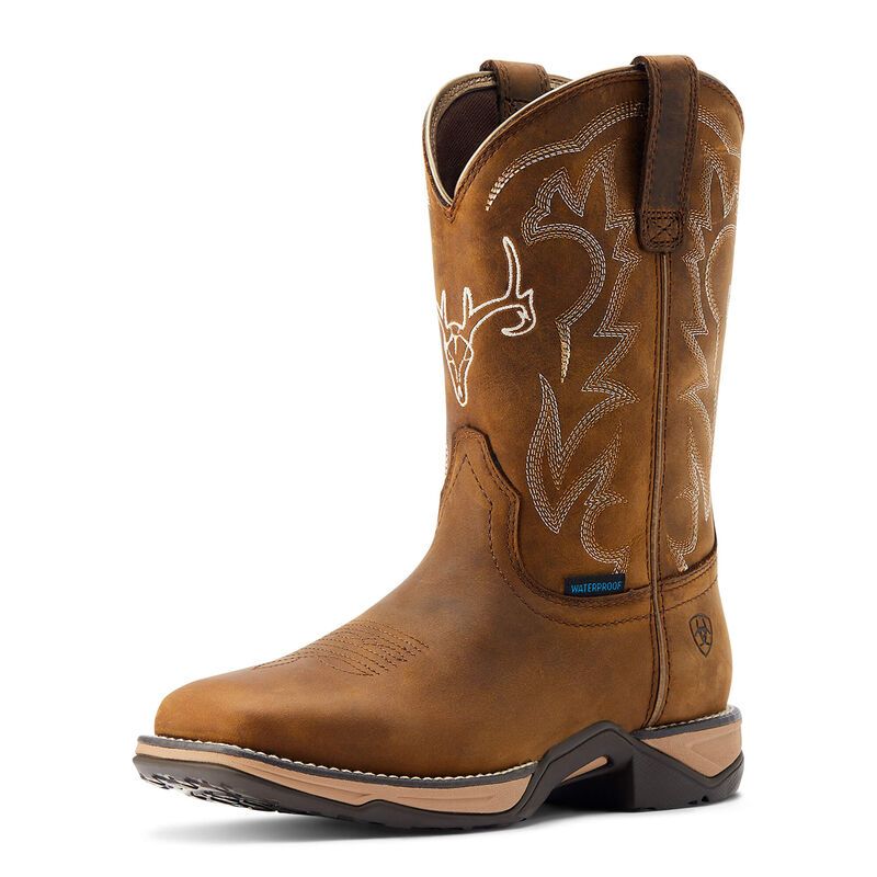 Ariat Women's Anthem Deer Waterproof Western Boots - Distressed Brown