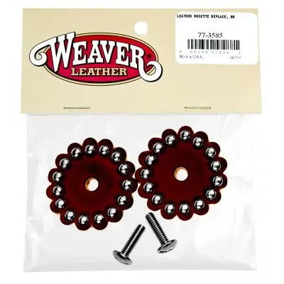Weaver Leather Replacement Leather Rosettes - Rich Brown, ColourID: BROWN