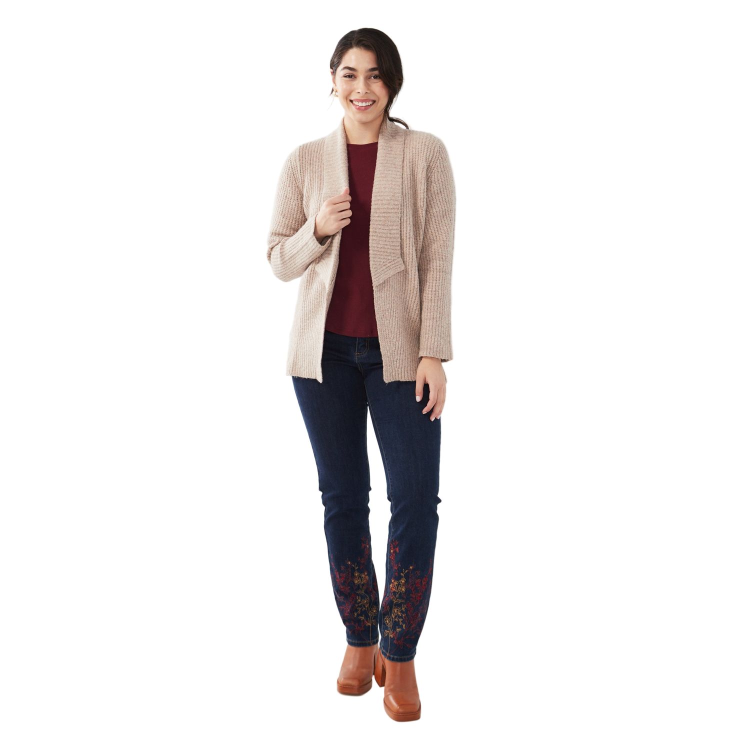 FDJ Women's Open Front Cardigan - Tan