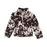 Wrangler Girl's Quarter Zip Sweatshirt- Brown/White