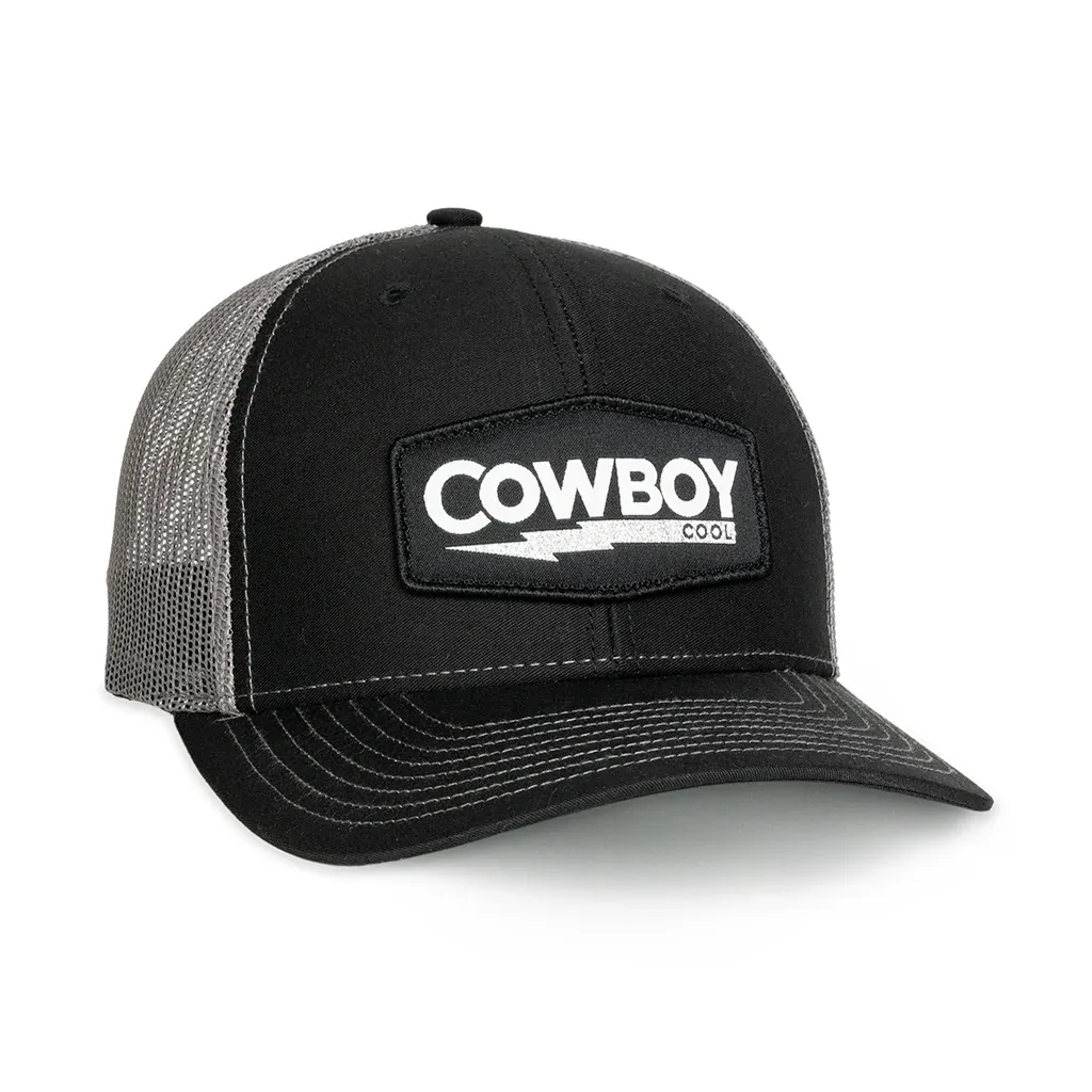 Cowboy Cool Lightning Bolt Hat, Color: Black/charcoal