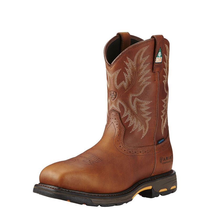 Ariat Men's Work Hog Wide Square Toe CSA Waterproof Composite Toe Work Boots - Dark per Copper