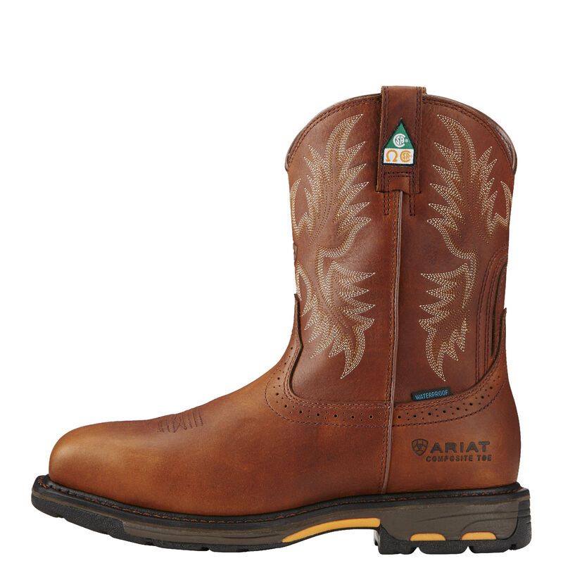 Ariat Men's Work Hog Wide Square Toe CSA Waterproof Composite Toe Work Boots - Dark per Copper
