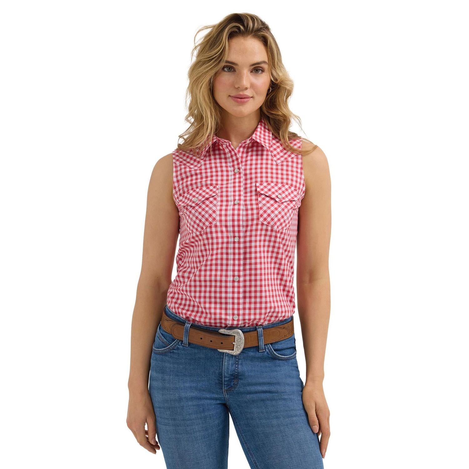 Wrangler Women's West Sleeveless Essential Top- Red