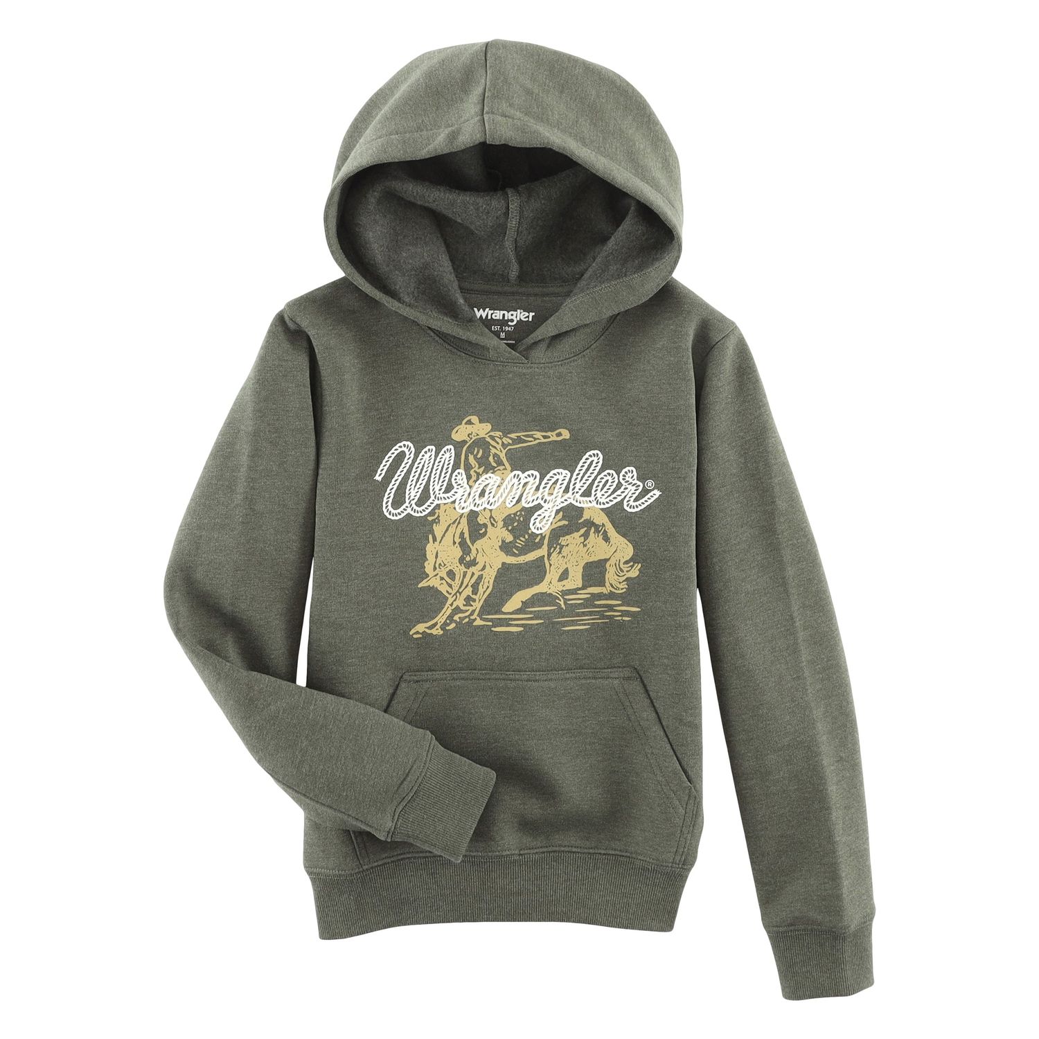 Wrangler Boy's Regular Fit Pullover Hoodie - Olive