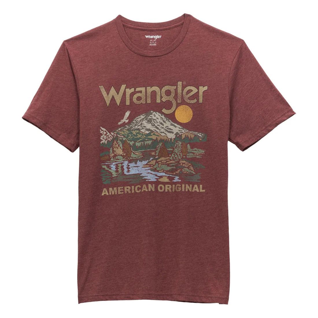 Wrangler Men's Short Sleeve American Original Tee Shirt- Port Heather