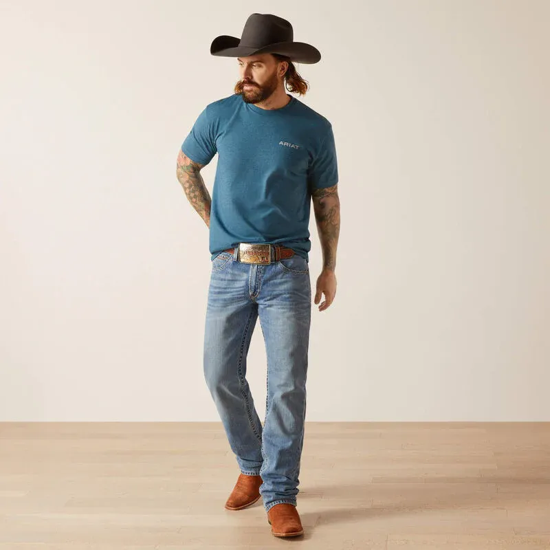 Ariat Men's Western Wire T-Shirt - Steel Blue Heather