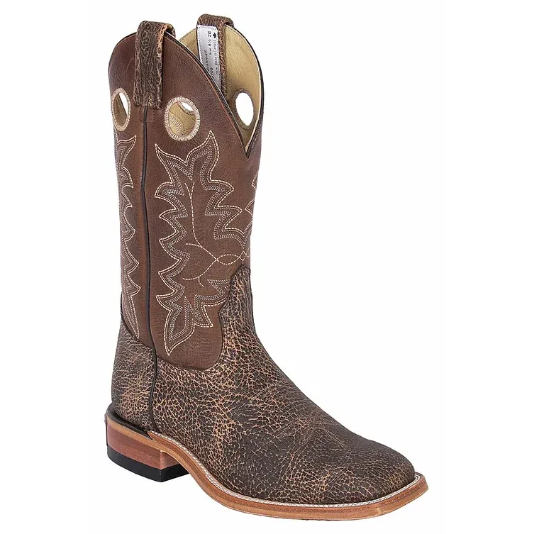 **Brahma Men's Ranchman Roper Boot - Saloon Shrunken Bison/Alamo Tan** FINAL SALE, Size: 7