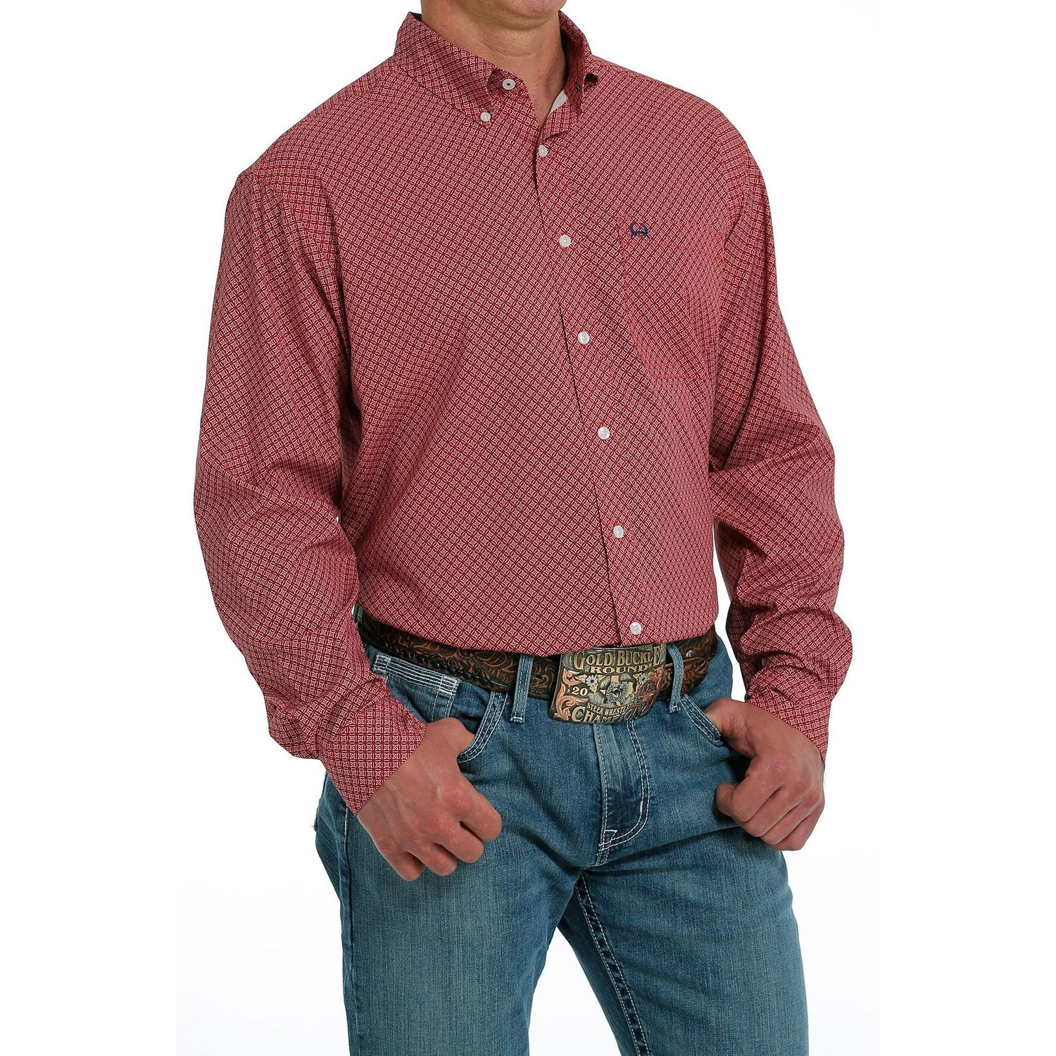Cinch Men's SS Arenaflex Shirt Red, Size: XS