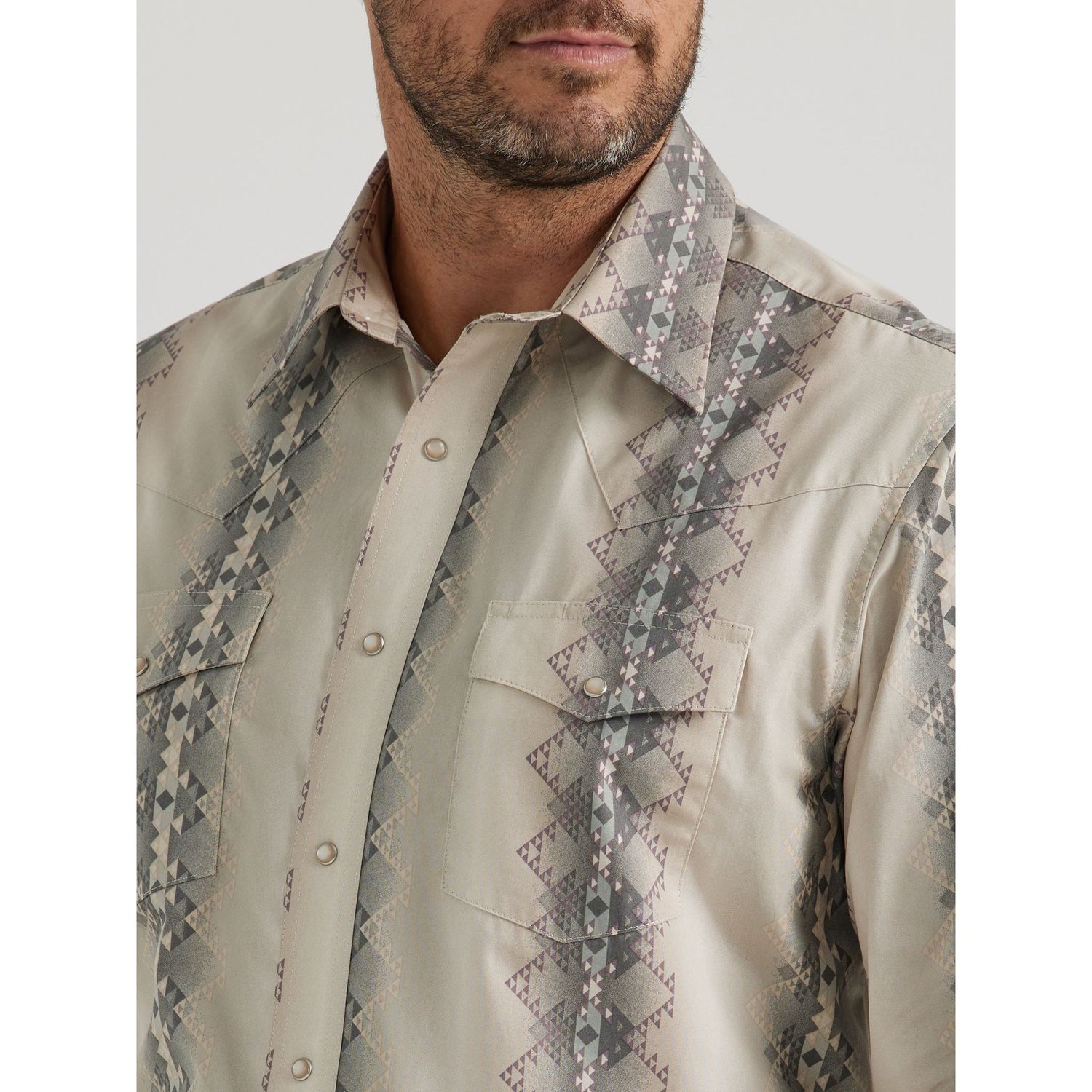 Wrangler Men's Long Sleeve Checotah Shirt - Sand