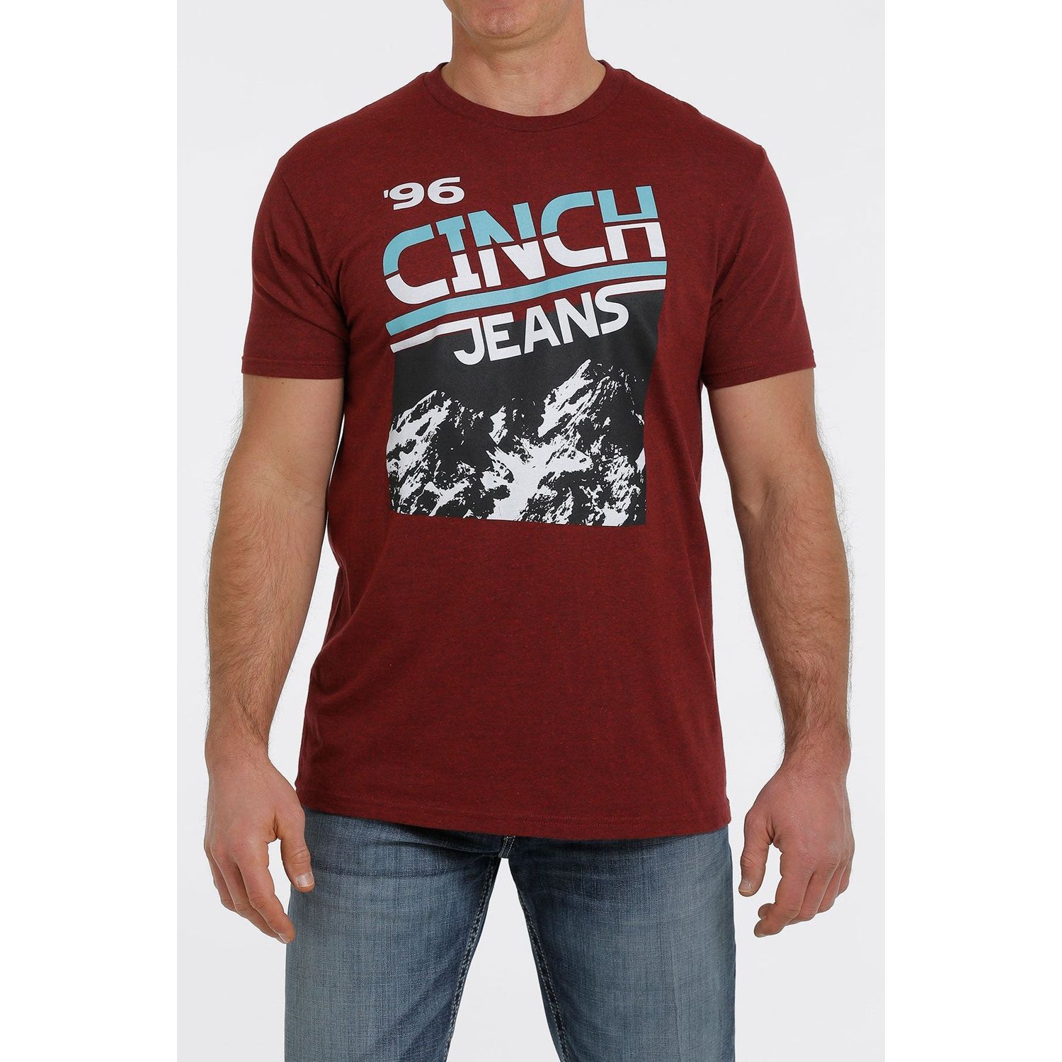 Cinch Men's SS Tee Heather Red
