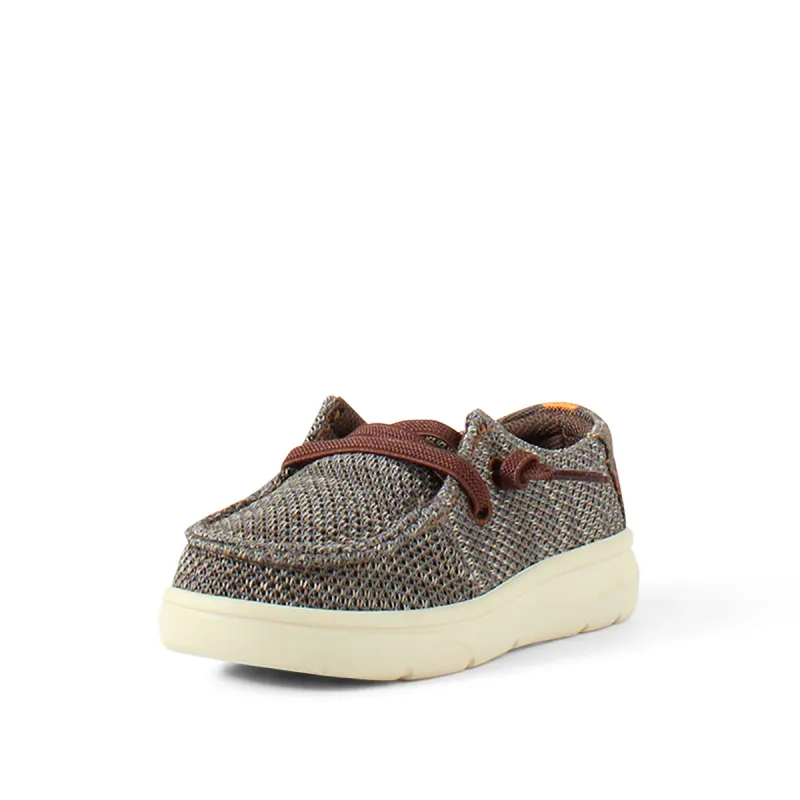 Ariat Kid's Lil' Stompers Aztec Hilo Shoes - Dark Brown w/Aztec Pattern Heel