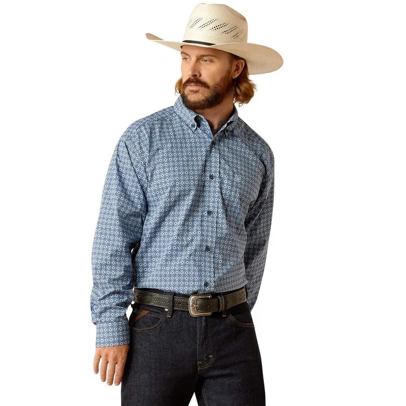 Ariat Men's 360 Airflow Classic Fit Long Sleeve Shirt - Deja Vu Blue, Size: S