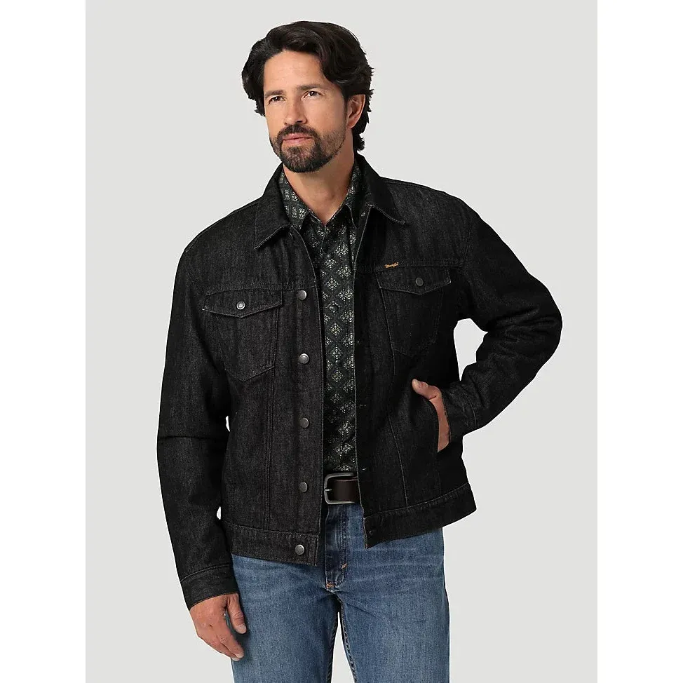 Wranglers Men's Cowboy Cut Denim Jacket - Black Obelisk, Size: S