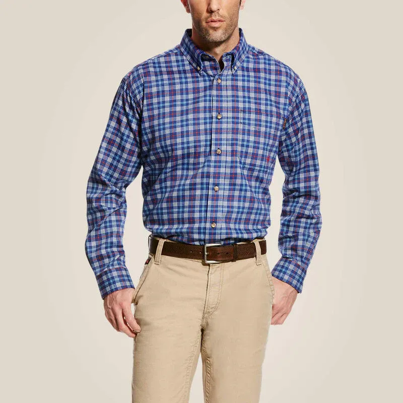Ariat Men's Fire Resistant Collins Work Shirt - True Blue, Size: XL