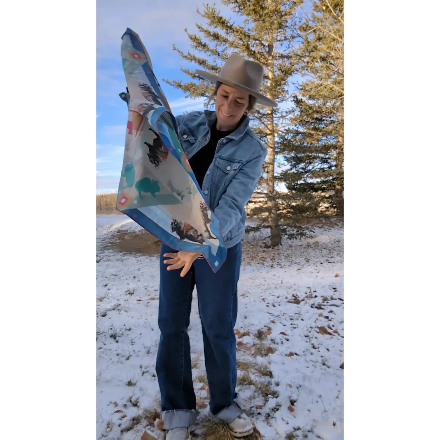 Renee Gould Silk Scarf, Colour: Bison