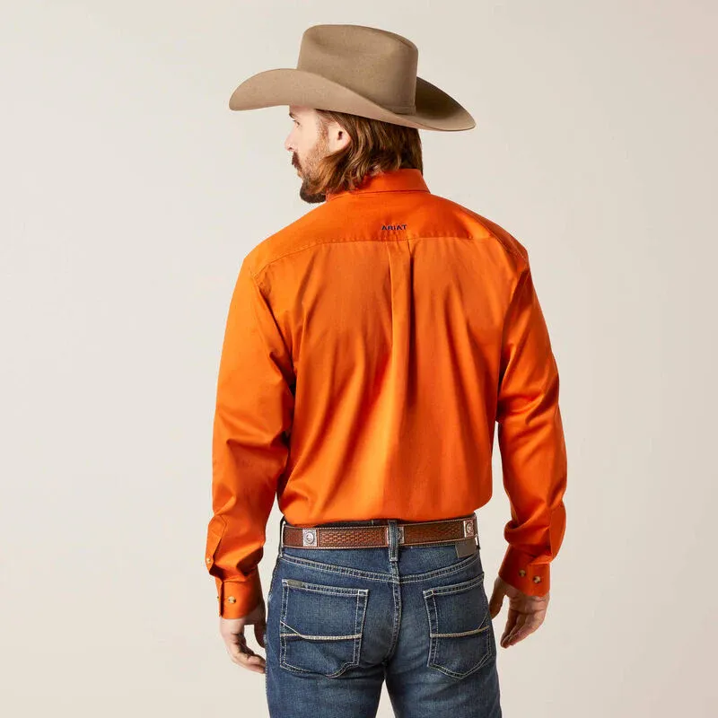 Ariat Men's Team Logo Twill Classic Fit Shirt - Orange