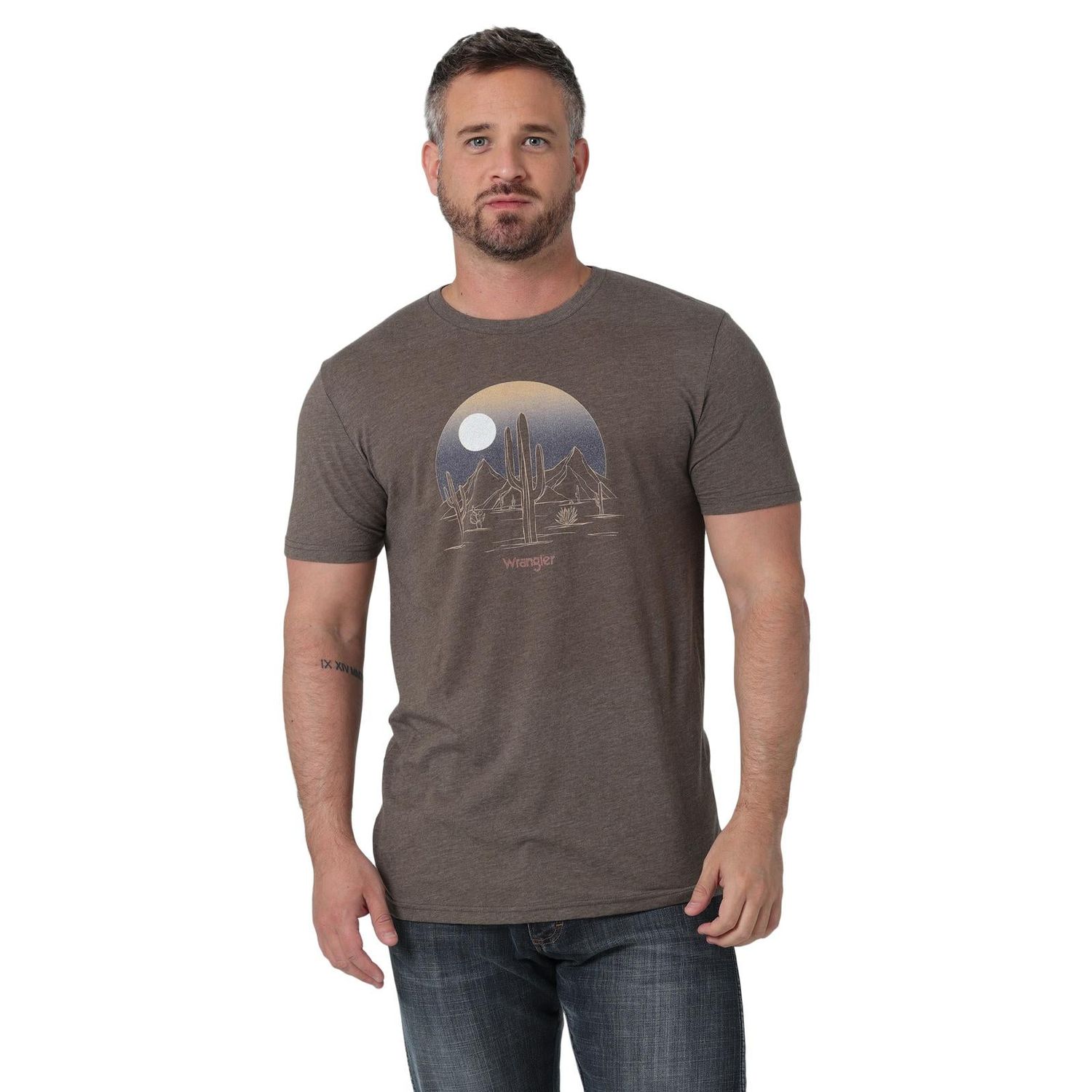 Wrangler Men's Short Sleeve T-Shirt - Brown Heather