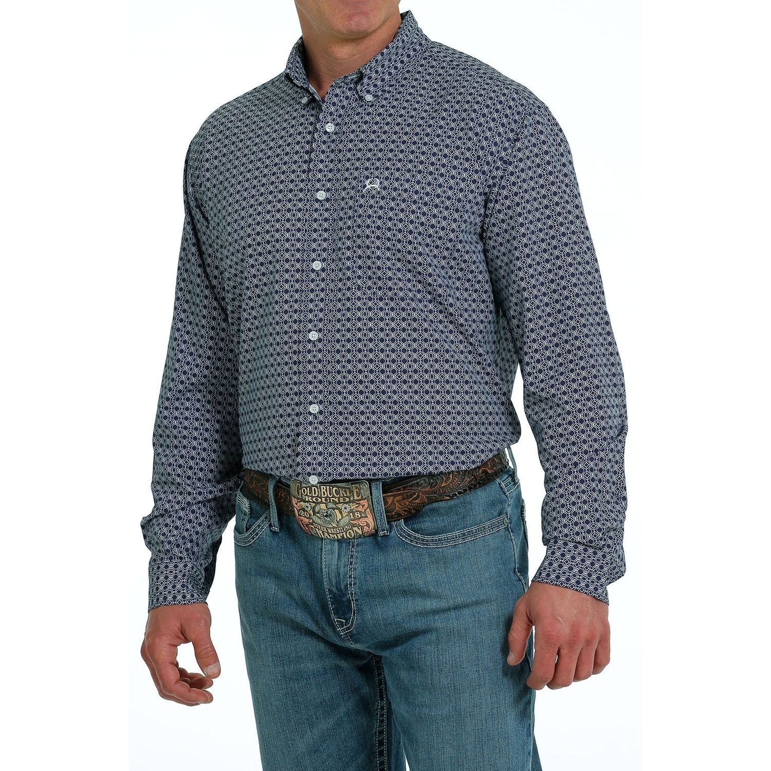 Cinch Men's SS Arenaflex Shirt Navy, Size: XS