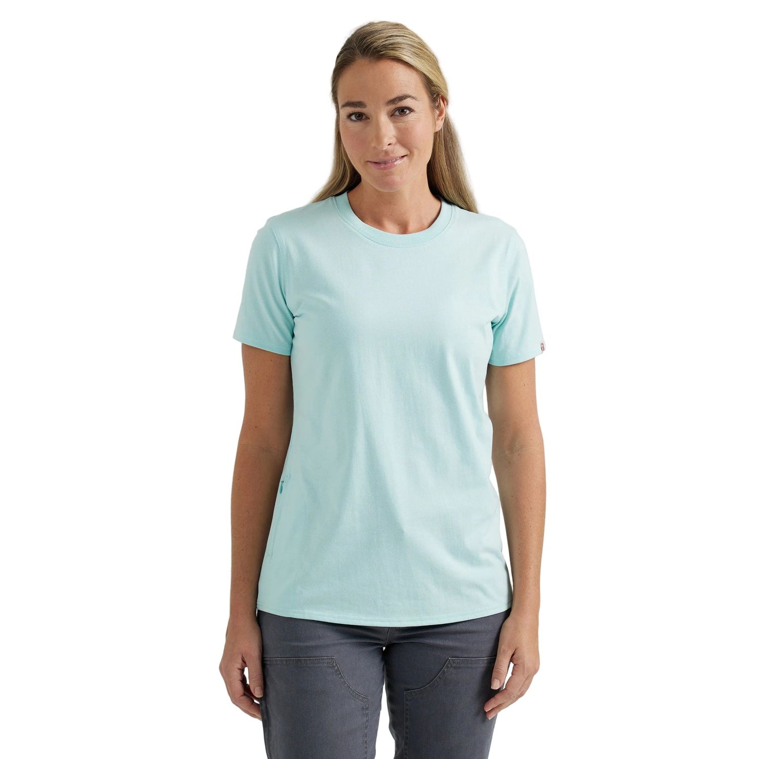 Wrangler Women's Riggs Short Sleeve Performance Tee - Light Blue