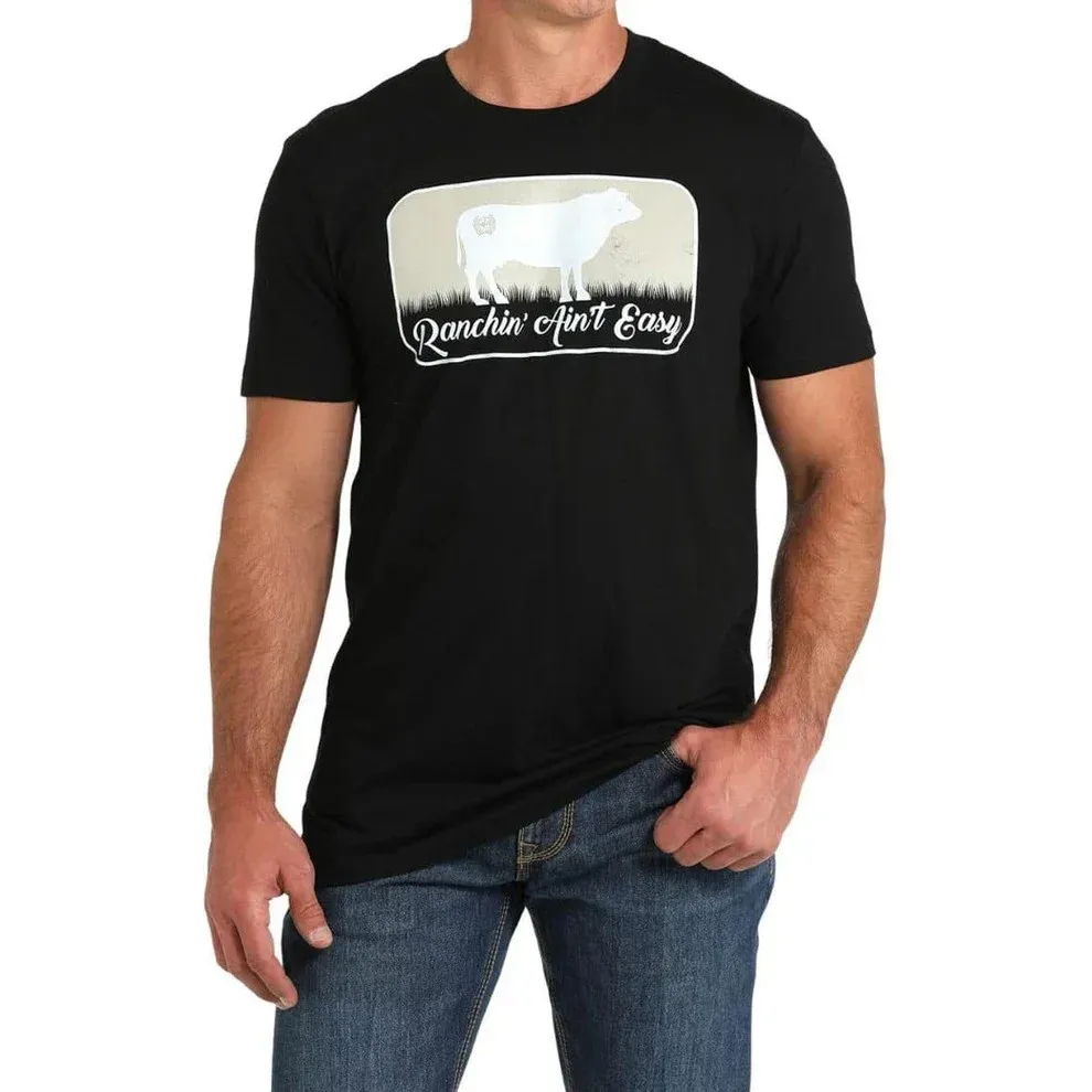 Cinch Men's Ranchin Ain't Easy Tee - Black